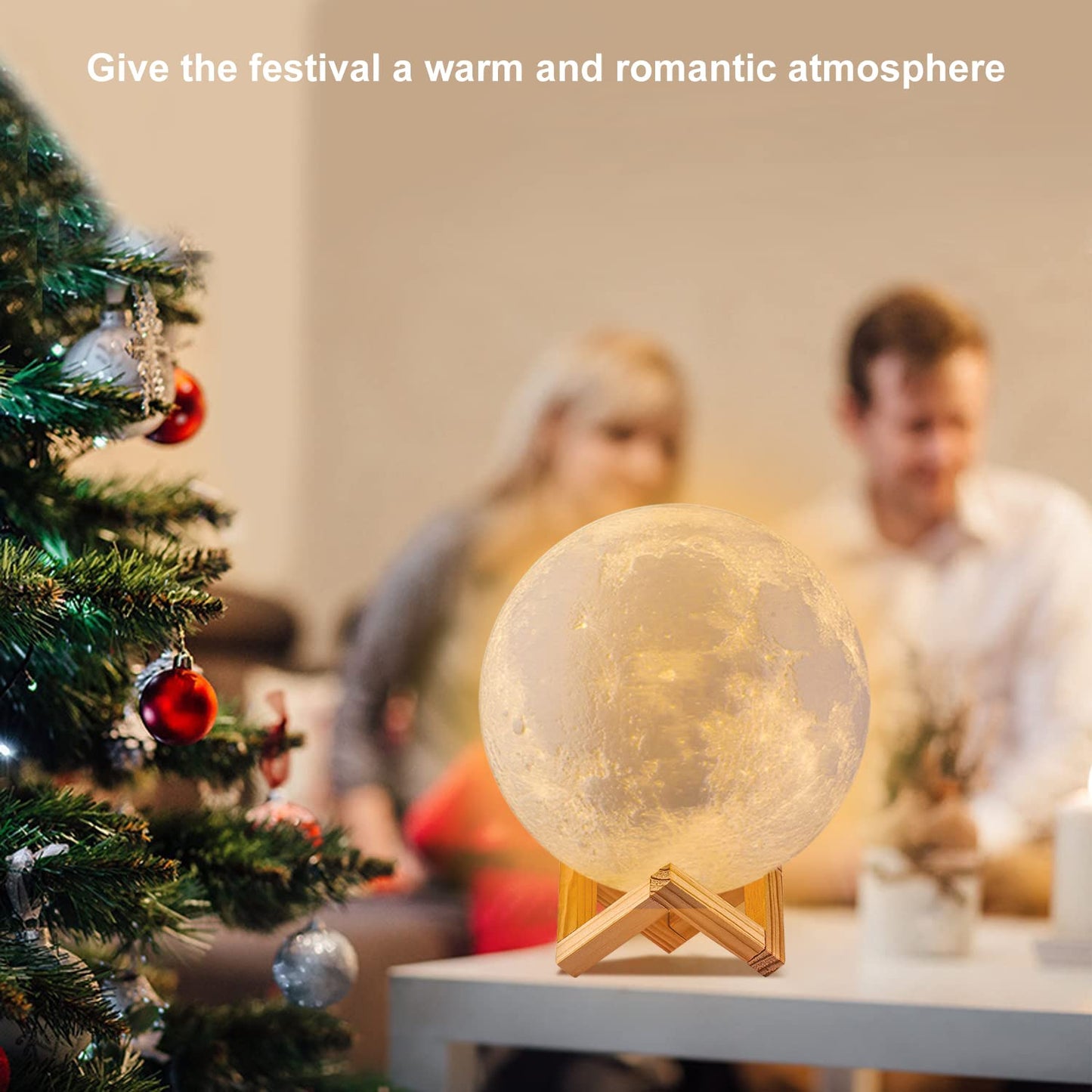 Moon Lamp, LOGROTATE 16 Colors LED Night Light for Kids 3D Printing Moon Light with Stand& Remote/Touch Control & Timing, Moon Light Lamp for kid friend Birthday, Mothers Day Gifts (Diameter 4.8 INCH)