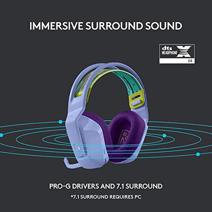 Logitech G733 Lightspeed Wireless Gaming Headset with Suspension Headband, Lightsync RGB, Blue VO!CE mic technology and PRO-G audio drivers - Black