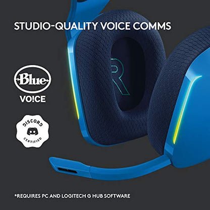 Logitech G733 Lightspeed Wireless Gaming Headset with Suspension Headband, Lightsync RGB, Blue VO!CE mic technology and PRO-G audio drivers - Black