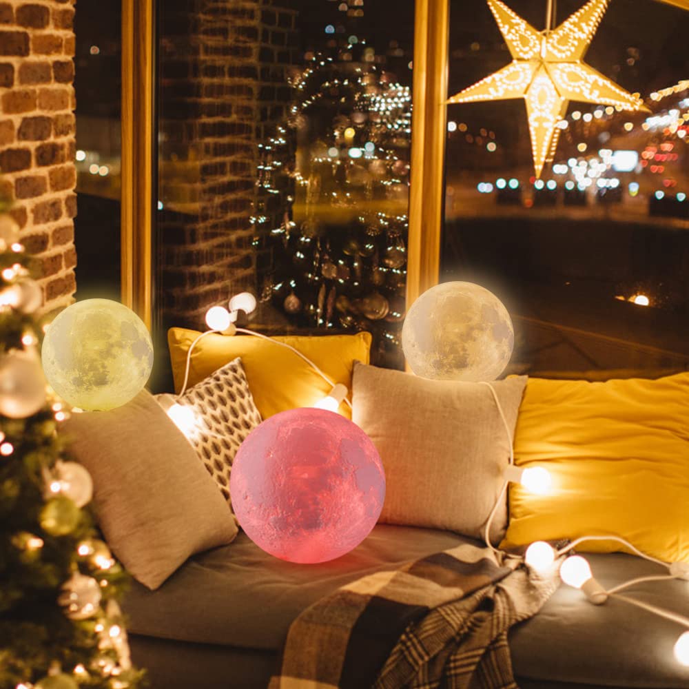 Moon Lamp, LOGROTATE 16 Colors LED Night Light for Kids 3D Printing Moon Light with Stand& Remote/Touch Control & Timing, Moon Light Lamp for kid friend Birthday, Mothers Day Gifts (Diameter 4.8 INCH)