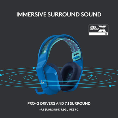Logitech G733 Lightspeed Wireless Gaming Headset with Suspension Headband, Lightsync RGB, Blue VO!CE mic technology and PRO-G audio drivers - Black