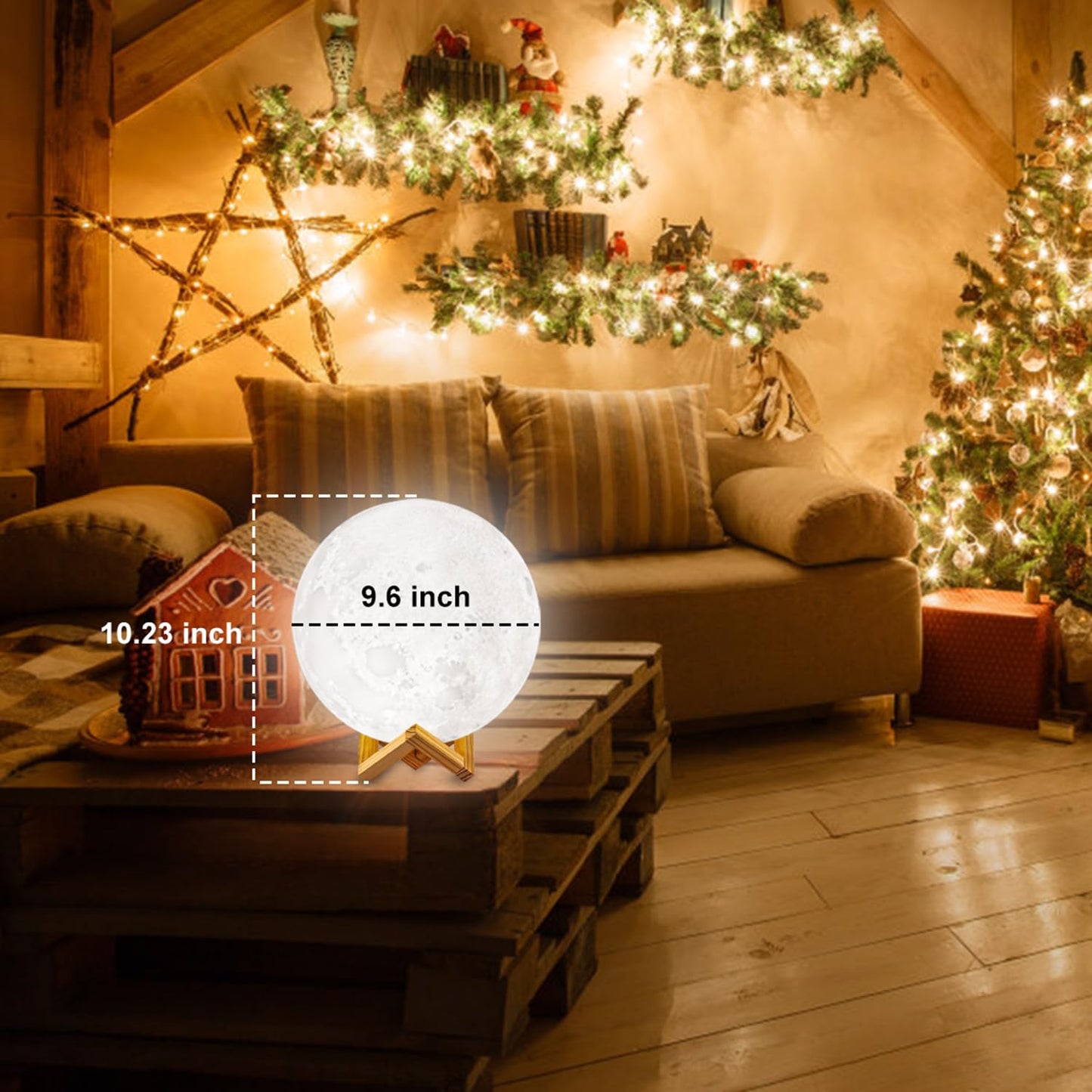 Moon Lamp, LOGROTATE 16 Colors LED Night Light for Kids 3D Printing Moon Light with Stand& Remote/Touch Control & Timing, Moon Light Lamp for kid friend Birthday, Mothers Day Gifts (Diameter 4.8 INCH)