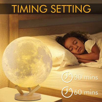 Moon Lamp, LOGROTATE 16 Colors LED Night Light for Kids 3D Printing Moon Light with Stand& Remote/Touch Control & Timing, Moon Light Lamp for kid friend Birthday, Mothers Day Gifts (Diameter 4.8 INCH)