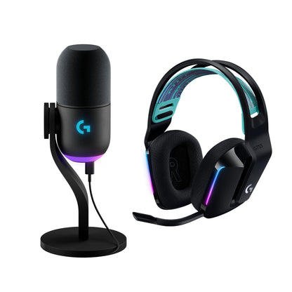 Logitech G733 Lightspeed Wireless Gaming Headset with Suspension Headband, Lightsync RGB, Blue VO!CE mic technology and PRO-G audio drivers - Black
