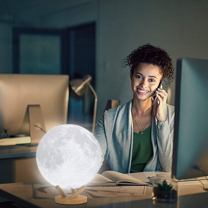 Moon Lamp, LOGROTATE 16 Colors LED Night Light for Kids 3D Printing Moon Light with Stand& Remote/Touch Control & Timing, Moon Light Lamp for kid friend Birthday, Mothers Day Gifts (Diameter 4.8 INCH)