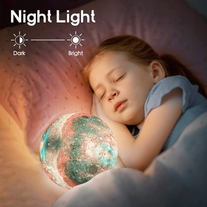 BRIGHTWORLD Moon Lamp Galaxy Lamp 5.9 inch 16 Colors LED 3D Moon Light, Remote & Touch Control Moon Night Light Gifts for Girls Boys Kids Women Birthday