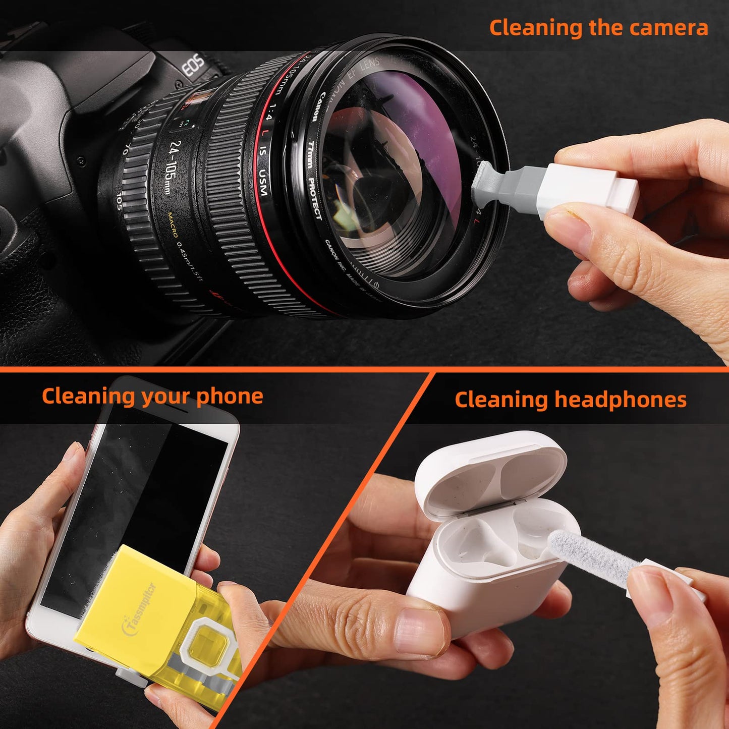 Laptop Cleaning Kit Keyboard Cleaner, Keyboard Cleaning Kit Electronics Cleaning Tool for MacBook iPad Phone iPhone Pro, Brush Tool for Tablet, Computer, PC, TV Camera Lens Computer Vacuum Keyboard