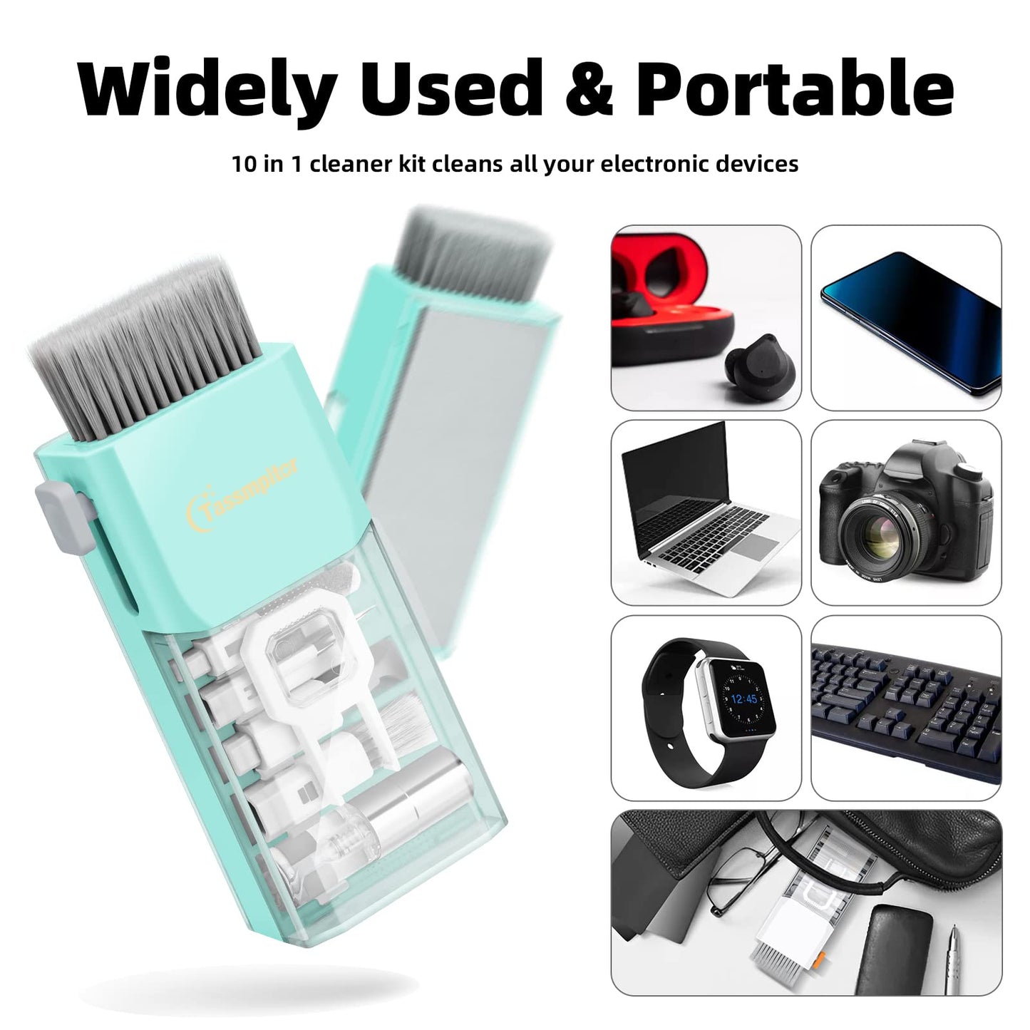 Laptop Cleaning Kit Keyboard Cleaner, Keyboard Cleaning Kit Electronics Cleaning Tool for MacBook iPad Phone iPhone Pro, Brush Tool for Tablet, Computer, PC, TV Camera Lens Computer Vacuum Keyboard