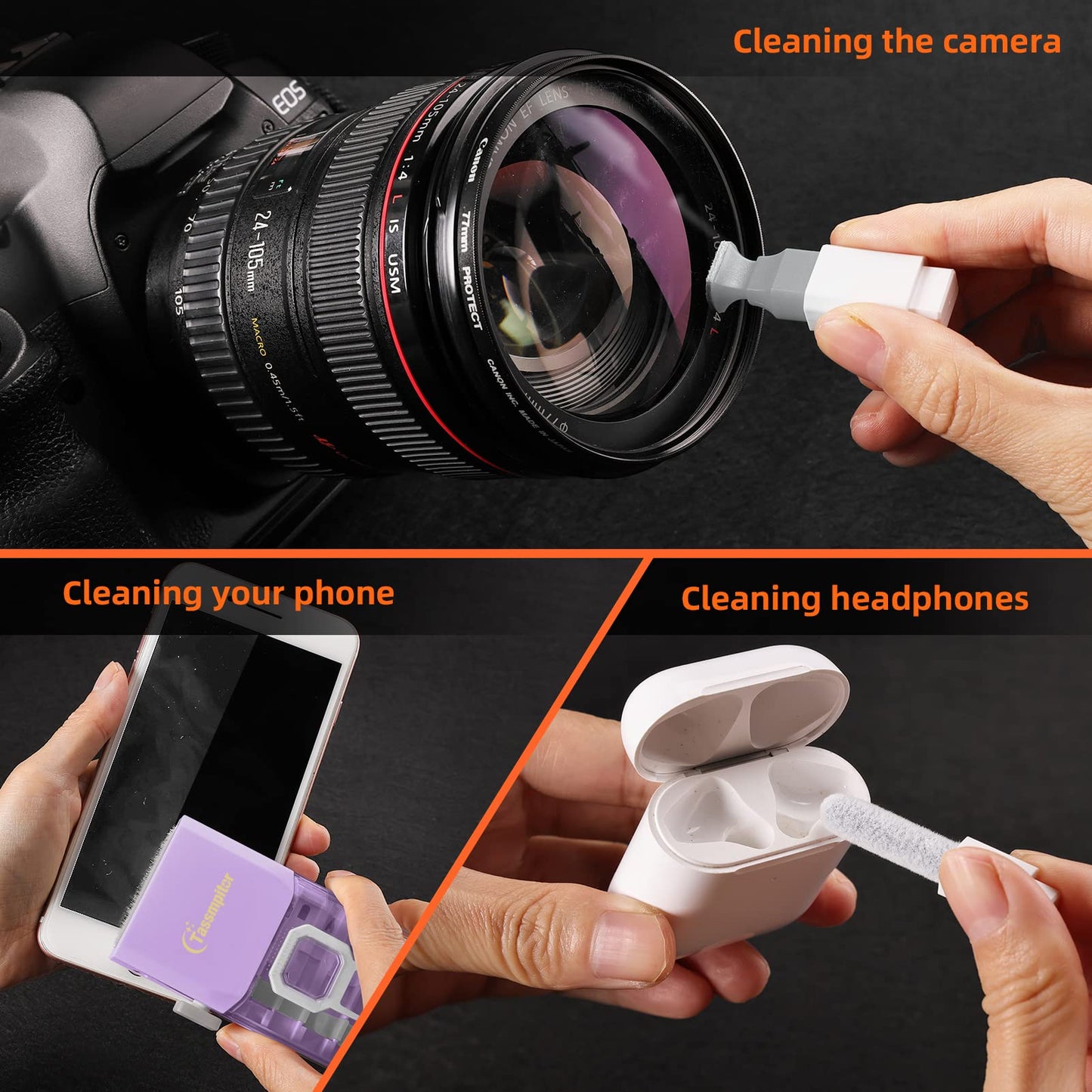 Laptop Cleaning Kit Keyboard Cleaner, Keyboard Cleaning Kit Electronics Cleaning Tool for MacBook iPad Phone iPhone Pro, Brush Tool for Tablet, Computer, PC, TV Camera Lens Computer Vacuum Keyboard