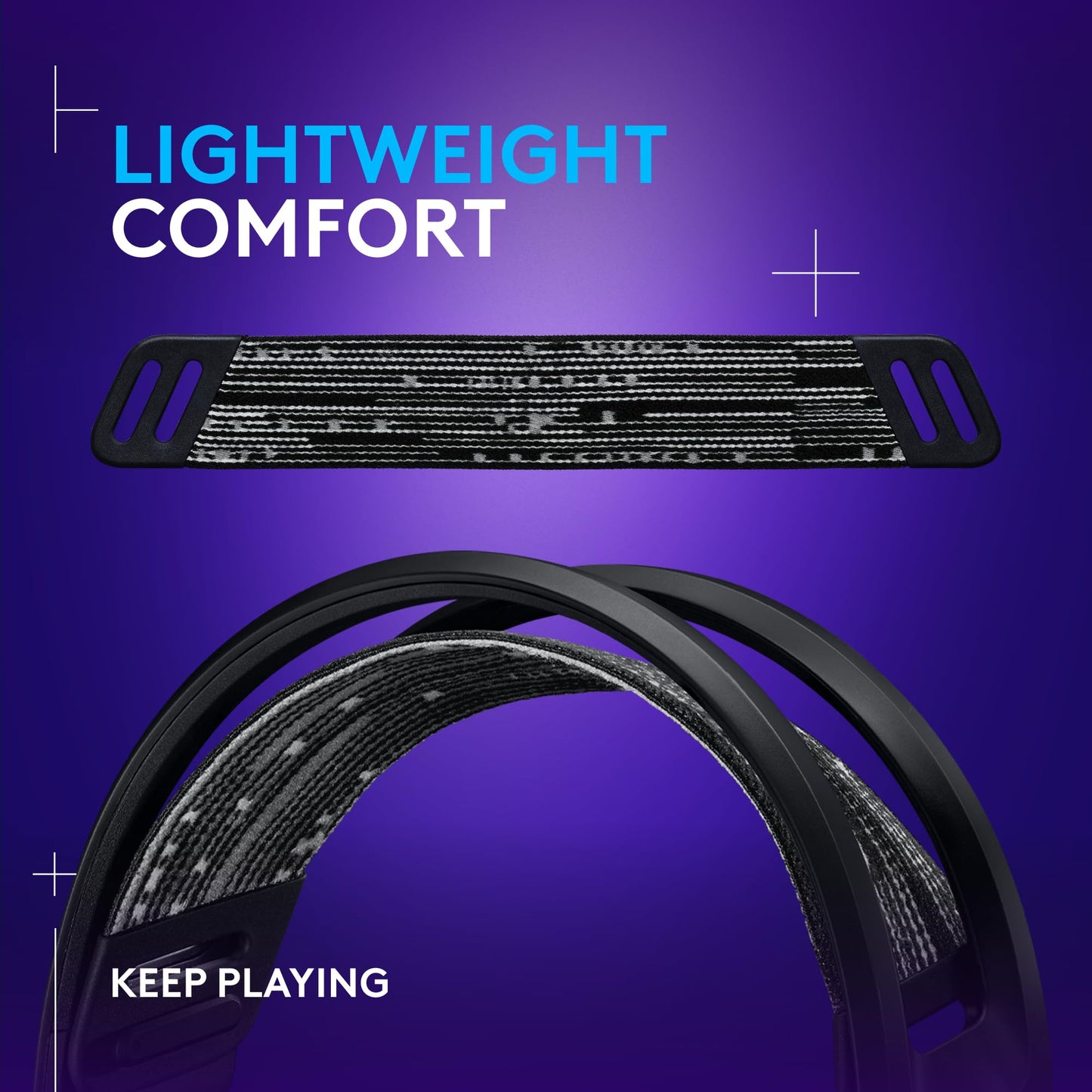 Logitech G733 Lightspeed Wireless Gaming Headset with Suspension Headband, Lightsync RGB, Blue VO!CE mic technology and PRO-G audio drivers - Black