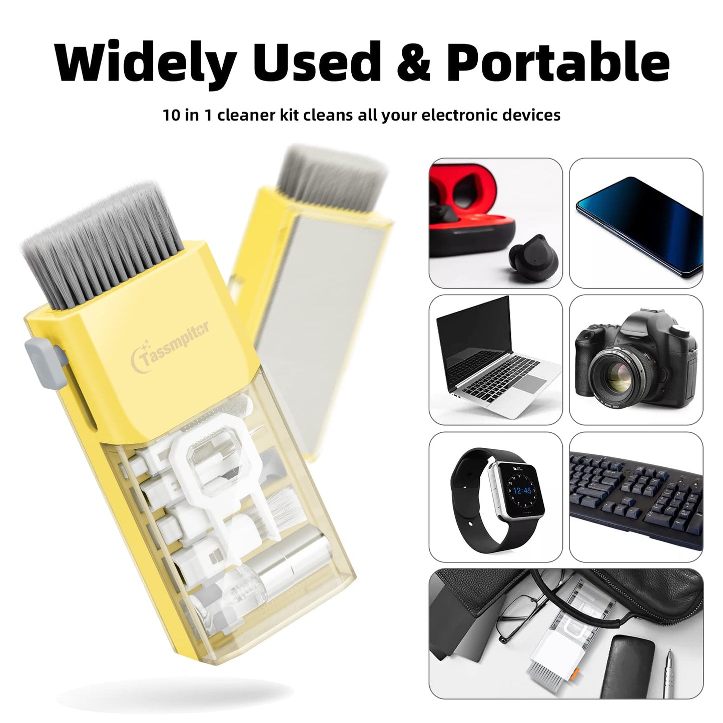 Laptop Cleaning Kit Keyboard Cleaner, Keyboard Cleaning Kit Electronics Cleaning Tool for MacBook iPad Phone iPhone Pro, Brush Tool for Tablet, Computer, PC, TV Camera Lens Computer Vacuum Keyboard