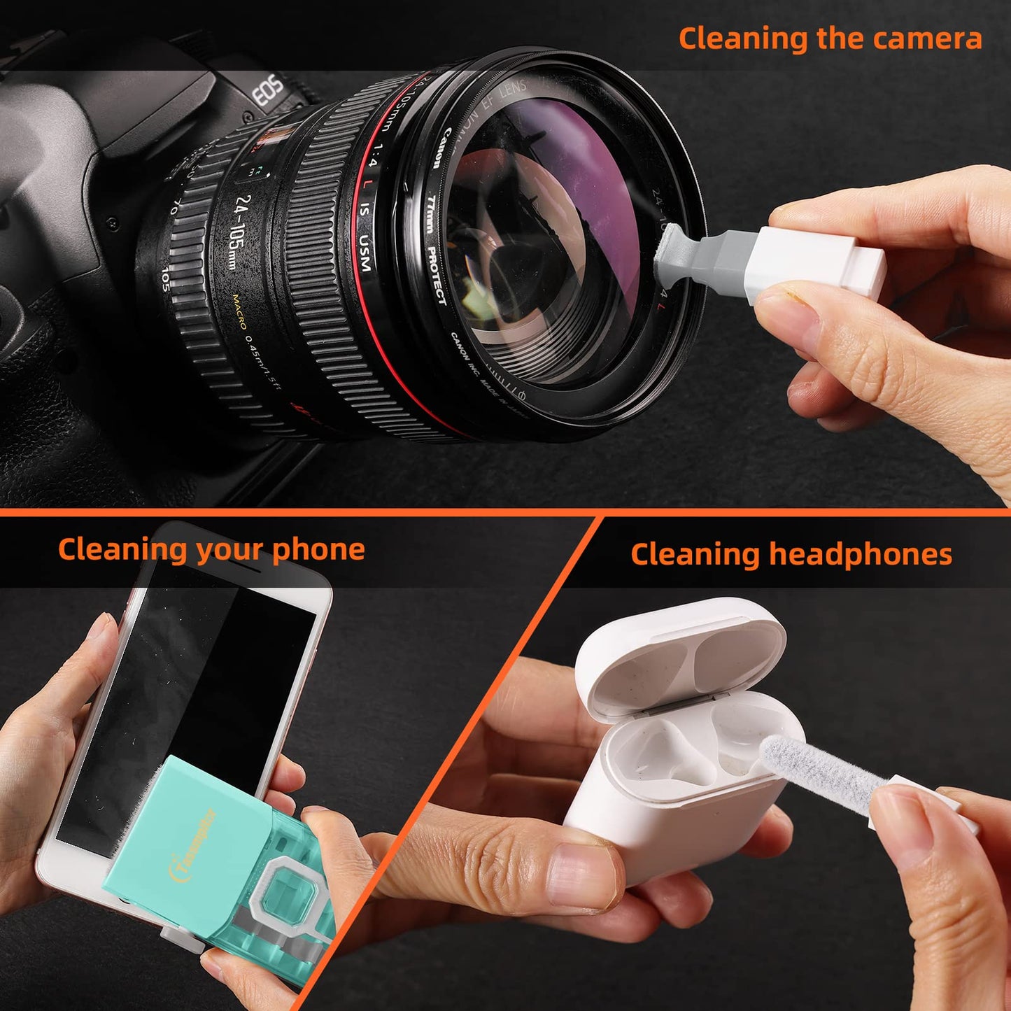 Laptop Cleaning Kit Keyboard Cleaner, Keyboard Cleaning Kit Electronics Cleaning Tool for MacBook iPad Phone iPhone Pro, Brush Tool for Tablet, Computer, PC, TV Camera Lens Computer Vacuum Keyboard