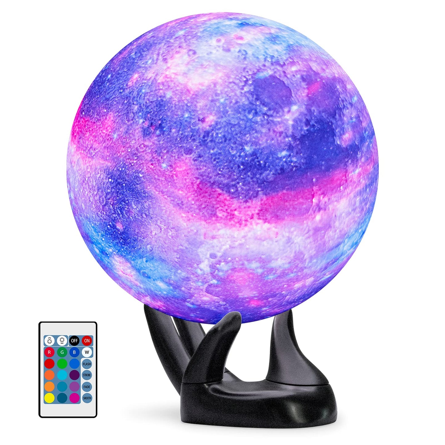 BRIGHTWORLD Moon Lamp Galaxy Lamp 5.9 inch 16 Colors LED 3D Moon Light, Remote & Touch Control Moon Night Light Gifts for Girls Boys Kids Women Birthday