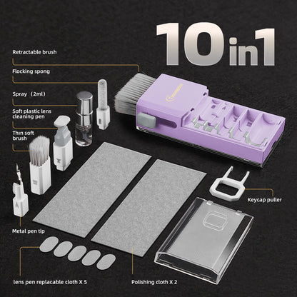 Laptop Cleaning Kit Keyboard Cleaner, Keyboard Cleaning Kit Electronics Cleaning Tool for MacBook iPad Phone iPhone Pro, Brush Tool for Tablet, Computer, PC, TV Camera Lens Computer Vacuum Keyboard