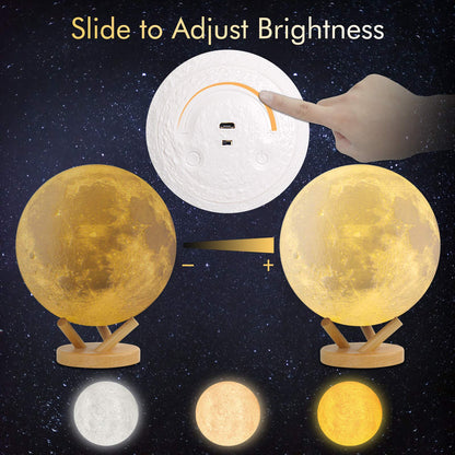 Moon Lamp, LOGROTATE 16 Colors LED Night Light for Kids 3D Printing Moon Light with Stand& Remote/Touch Control & Timing, Moon Light Lamp for kid friend Birthday, Mothers Day Gifts (Diameter 4.8 INCH)