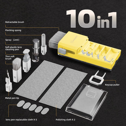 Laptop Cleaning Kit Keyboard Cleaner, Keyboard Cleaning Kit Electronics Cleaning Tool for MacBook iPad Phone iPhone Pro, Brush Tool for Tablet, Computer, PC, TV Camera Lens Computer Vacuum Keyboard
