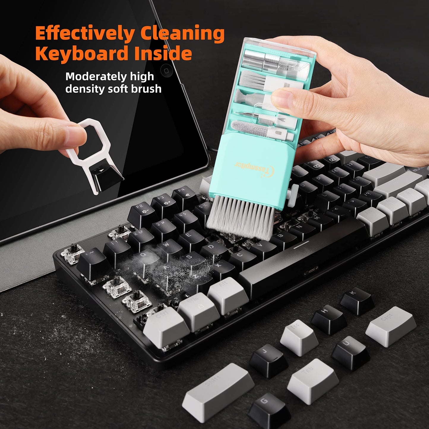 Laptop Cleaning Kit Keyboard Cleaner, Keyboard Cleaning Kit Electronics Cleaning Tool for MacBook iPad Phone iPhone Pro, Brush Tool for Tablet, Computer, PC, TV Camera Lens Computer Vacuum Keyboard