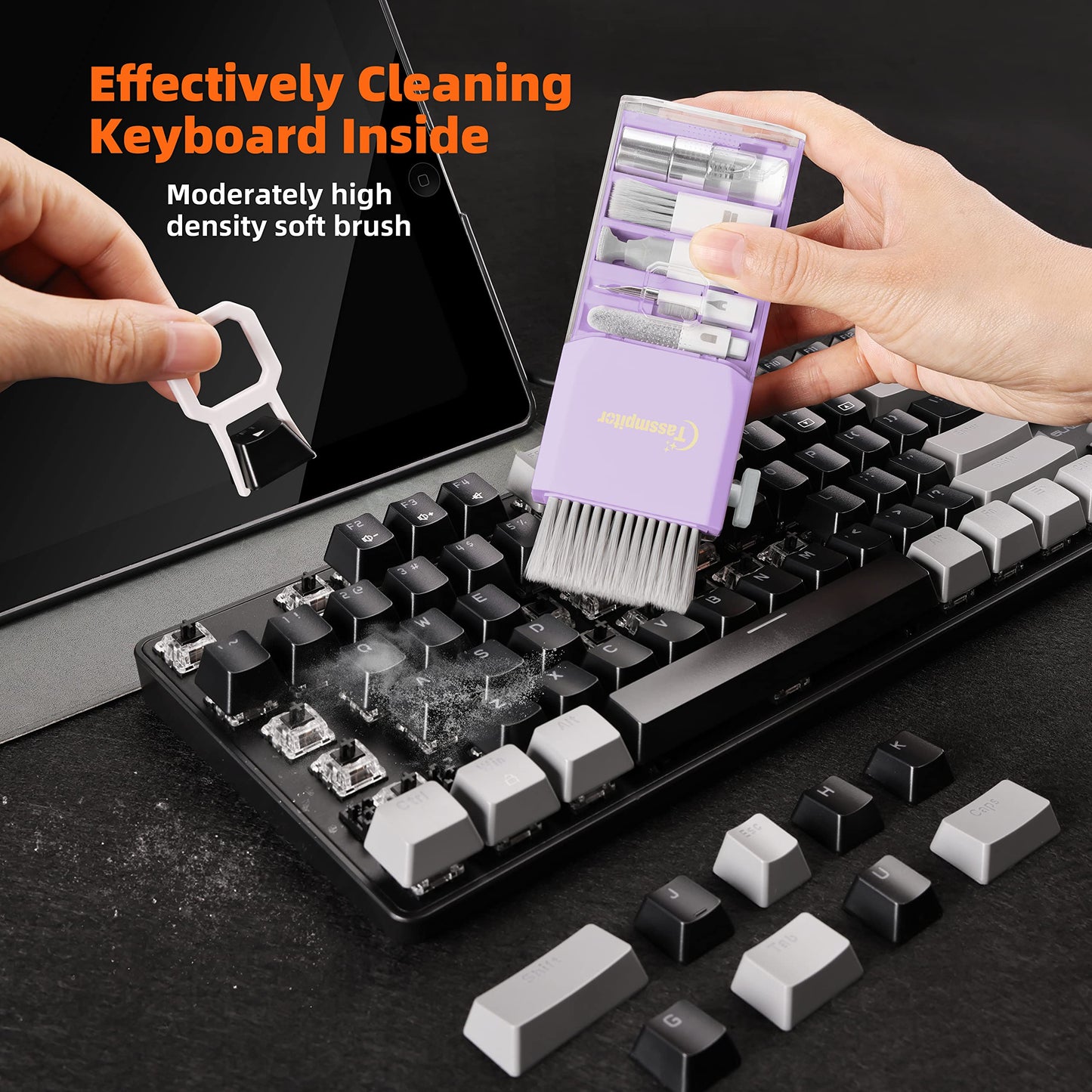 Laptop Cleaning Kit Keyboard Cleaner, Keyboard Cleaning Kit Electronics Cleaning Tool for MacBook iPad Phone iPhone Pro, Brush Tool for Tablet, Computer, PC, TV Camera Lens Computer Vacuum Keyboard