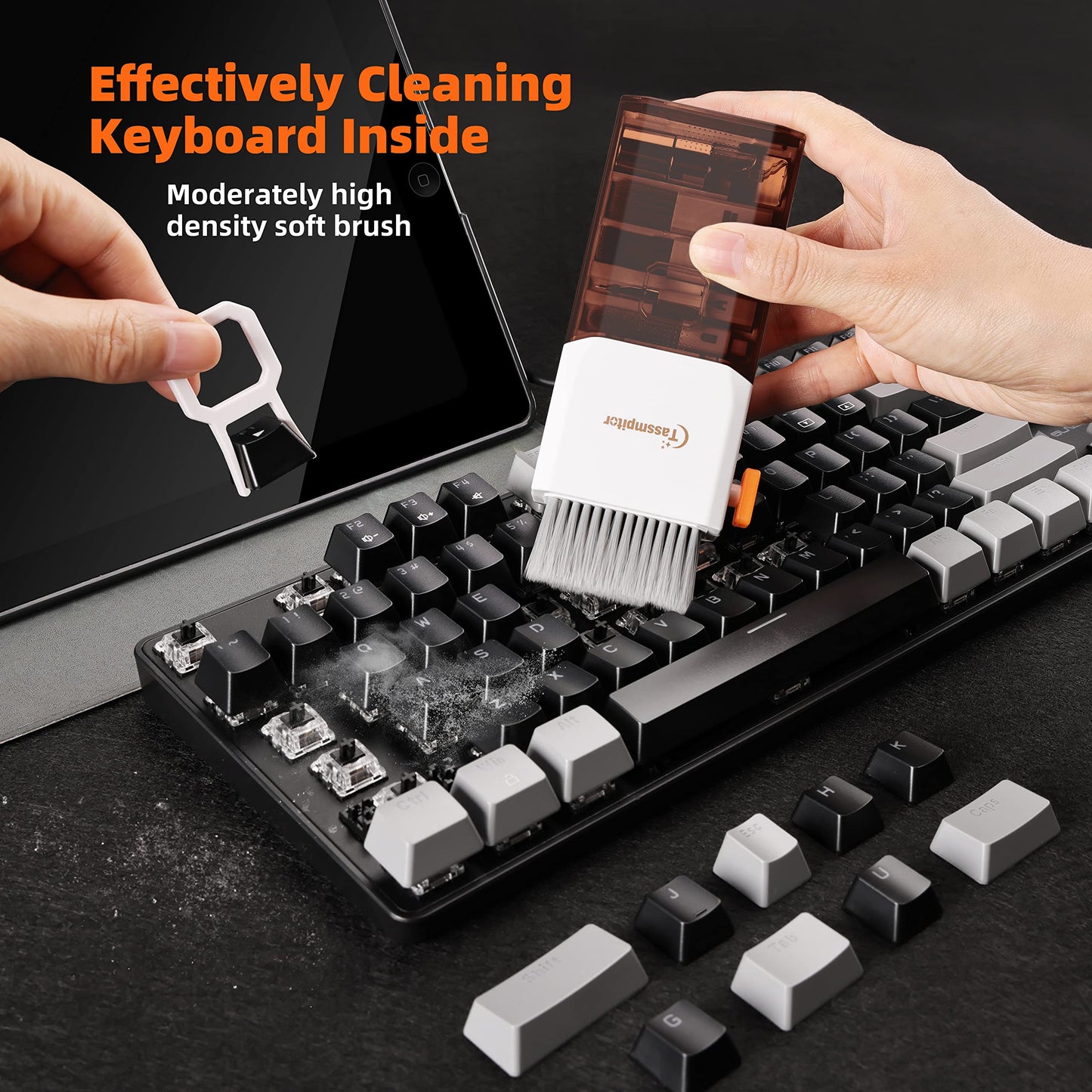 Laptop Cleaning Kit Keyboard Cleaner, Keyboard Cleaning Kit Electronics Cleaning Tool for MacBook iPad Phone iPhone Pro, Brush Tool for Tablet, Computer, PC, TV Camera Lens Computer Vacuum Keyboard