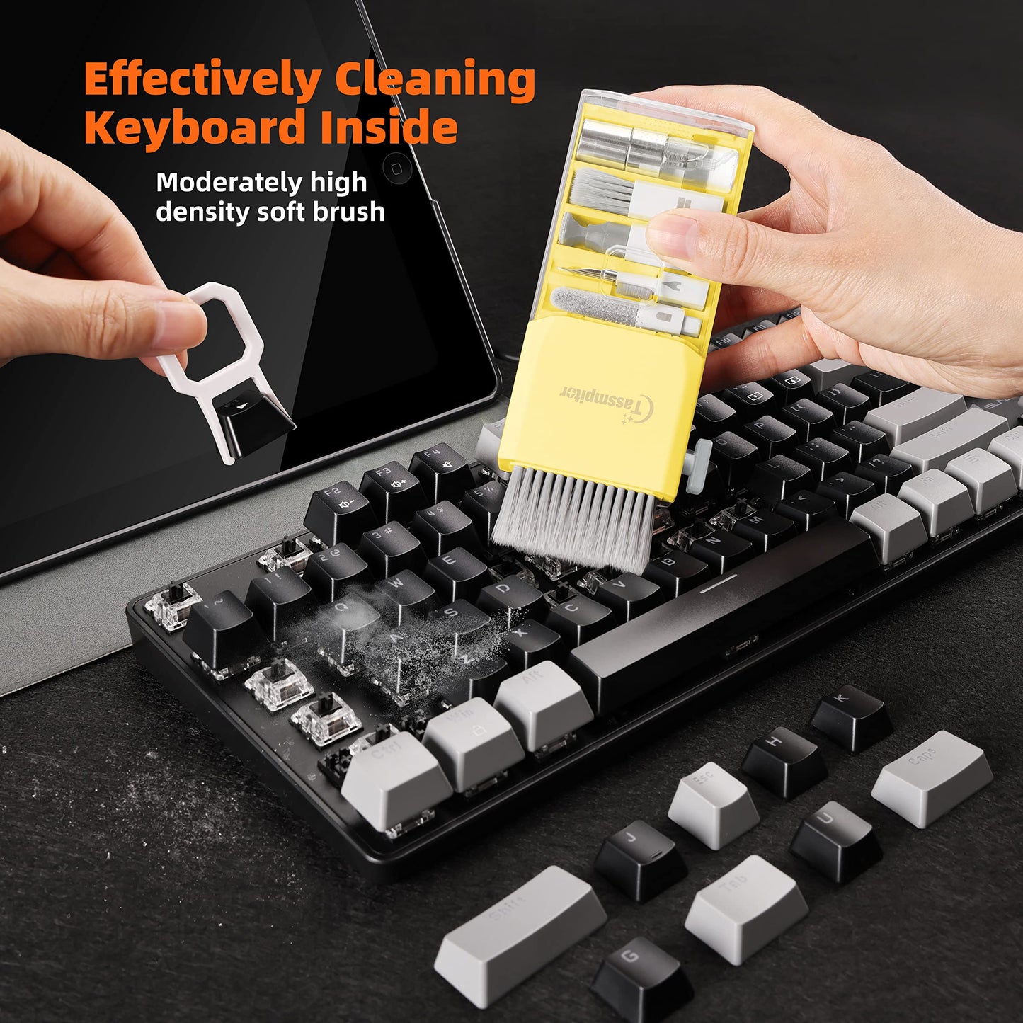 Laptop Cleaning Kit Keyboard Cleaner, Keyboard Cleaning Kit Electronics Cleaning Tool for MacBook iPad Phone iPhone Pro, Brush Tool for Tablet, Computer, PC, TV Camera Lens Computer Vacuum Keyboard